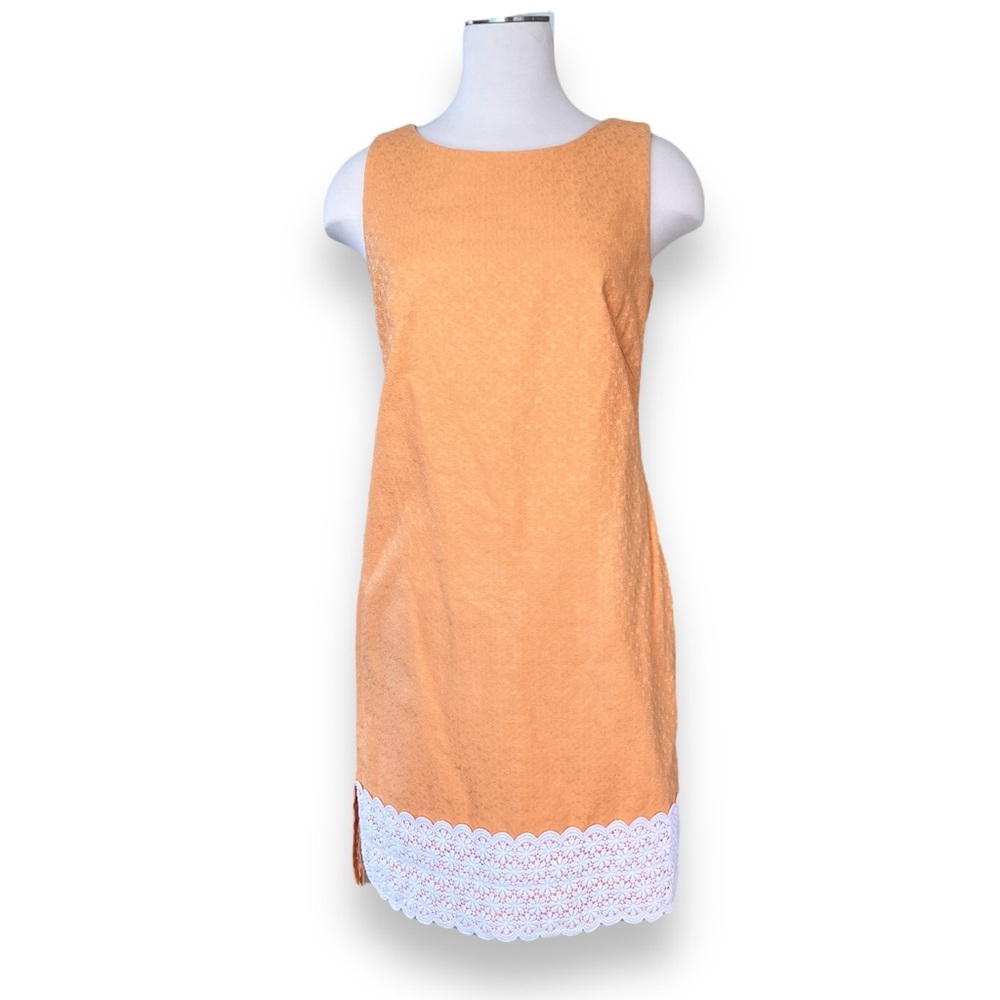 Lilly Pulitzer Shift Dress Fitch Style Jacquard Material Sunrise Orange